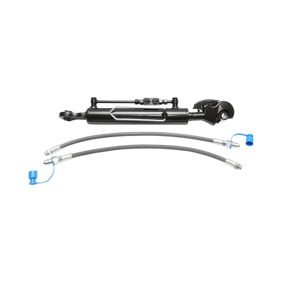 Hydraulic central drawbar with quick coupling, category 2-2, quick coupling, 700mm closed, stroke 350mm